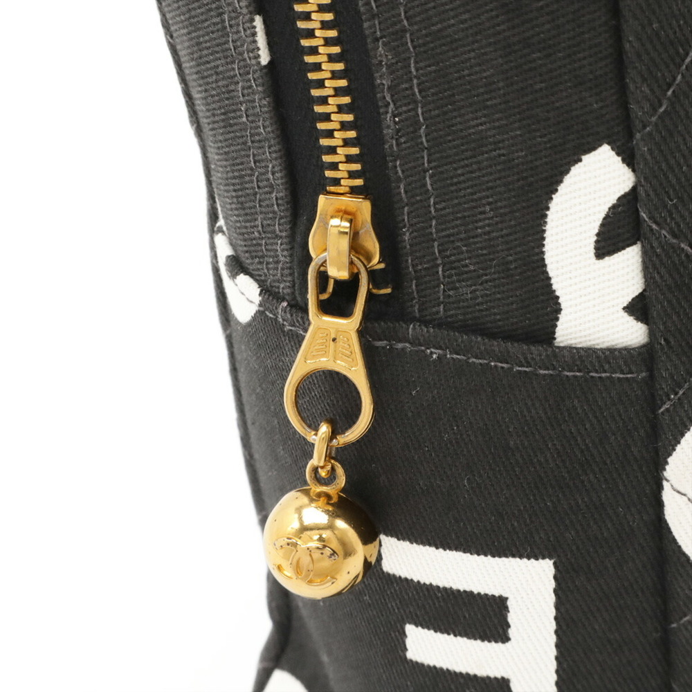 CHANEL Black Canvas Logo Tote Bag - Picture 5 of 9